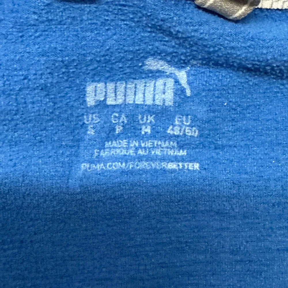 Puma Athletic Men’s Blue Quarter-Zip Sweater with Gray‎ Trim